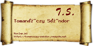 Tomanóczy Sándor névjegykártya