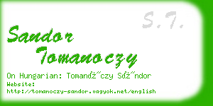 sandor tomanoczy business card